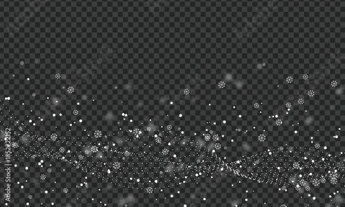 Falling snowflakes on dark background