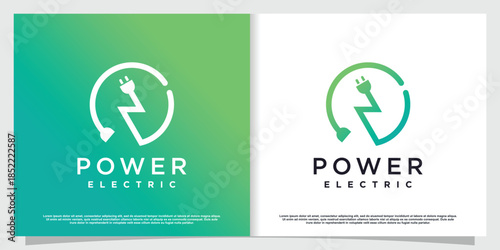 Electric logo with creative simple and minimalist concept Premium Vector part 3