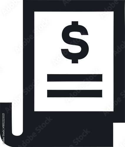 Invoice or receipt document with dollar sign