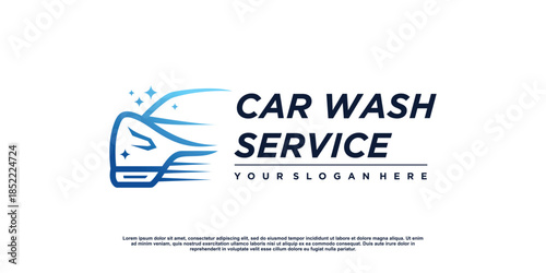 Car wash logo design with creative concept Premium Vector
