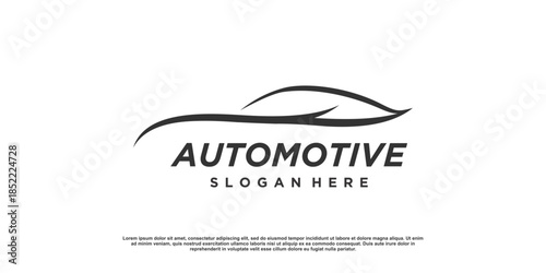 Automotive logo design with simple and minimalist concept Premium Vector