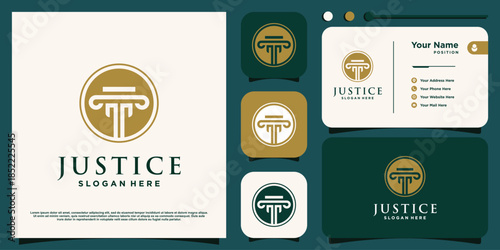 Justice logo design with modern concept Premium Vector