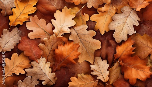 Background Of Autumn Oak Leaves