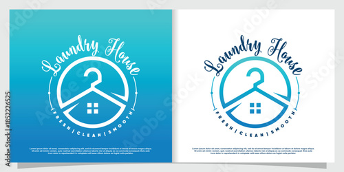 Laundry logo with creative element style Premium Vector part 3