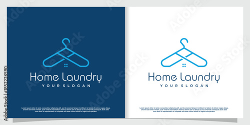 Laundry logo with creative element style Premium Vector part 5
