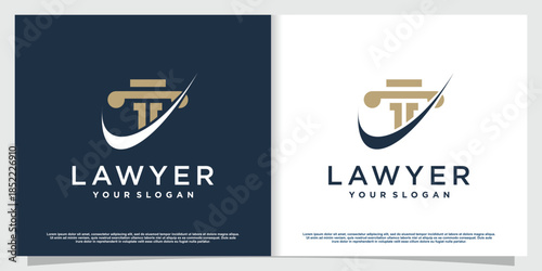 Lawyer logo with creative element style Premium Vector part 7