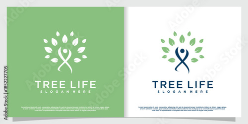 Tree life logo with modern human style Premium Vector part 4