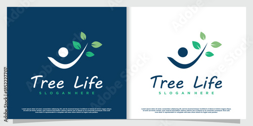 Tree life logo with modern human style Premium Vector part 1