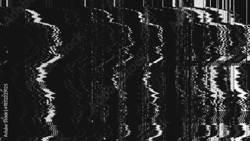 Black and White VHS Glitch Background