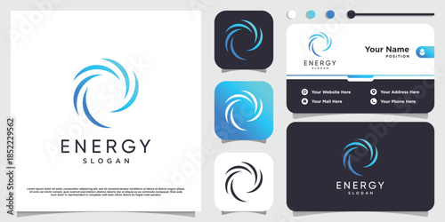 Energy logo design with modern abstract style Premium Vector