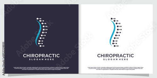Chiropractic logo design with unique element style Premium Vector part 3