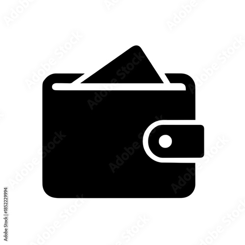 Wallet icon vector illustration with cash isolated on white background