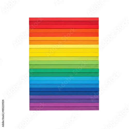 Stacked Rainbow Colored Paper Sheets