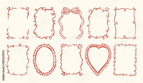 Sketch style vector frames collection. Art for greeting cards, wedding invitations, poster design, postcards.