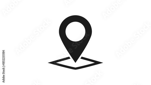 Elegant pinpoint icon displays location, marker silhouette on clean surface