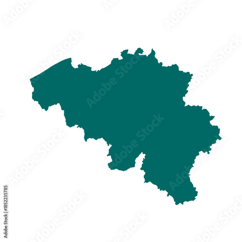 Map of Belgium, sign silhouette. World Map Globe. Vector Illustration isolated on white background. Europe continent.