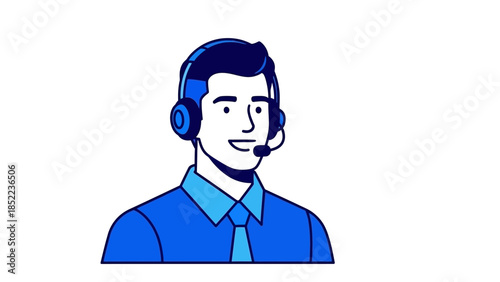 Customer service representative with headset, ready to assist