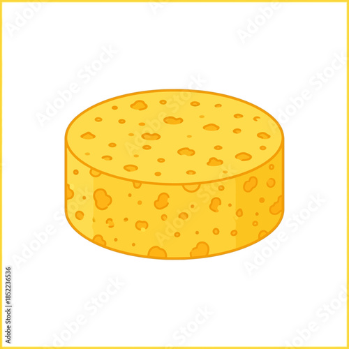 A round wheel of cheese on a white background