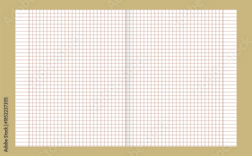 Graph paper. Printable lined and squared grid paper with color lines. Geometric background for school, textures, notebook, diary. Copy space blank.
