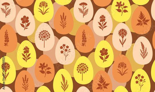Seamless Easter egg background. hand drawn. Not AI, Vector illustration.