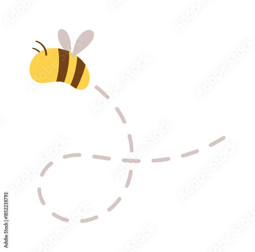 Funny bee flying design element