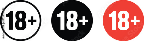 Collection of age restriction symbols for mature content and audience warning