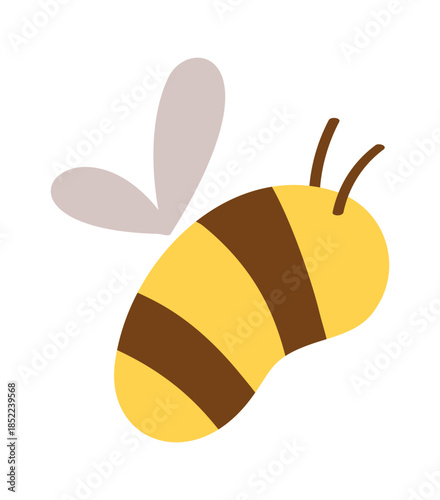 Cute yellow black honey bee