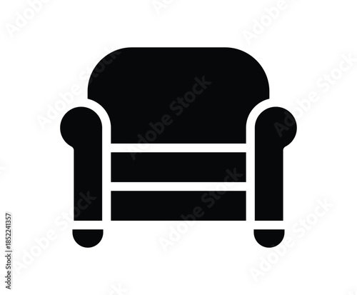 Elegant Black Armchair Icon Suitable for Modern Interior Design Themes