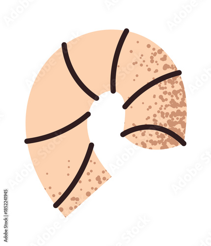 Classic curved shape macaroni food