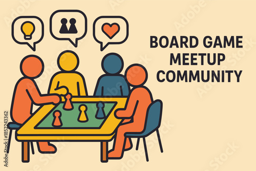 Diverse group playing strategy board game in community meetup setting