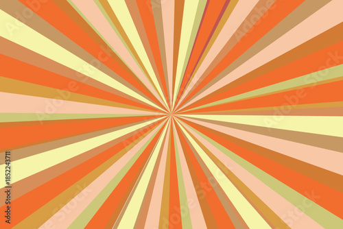 Pop art radial colorful comics book magazine cover. Striped color digital background. Cartoon funny retro pattern strip mock up. Vector halftone illustration. Sunburst, starburst shape.