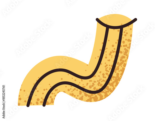 Wavy macaroni pasta noodles sticker