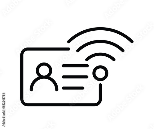 Modern Digital Identification Card with Wireless Technology Symbol