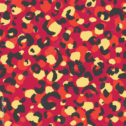 Abstract modern leopard seamless pattern. Animals trendy background. Color decorative vector stock illustration for print, card, postcard, fabric, textile. Modern ornament of stylized skin.