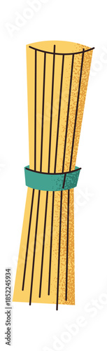 Bunch of raw spaghetti noodles