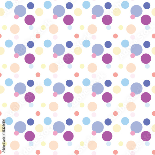 Сolor background, colorful vector texture with circles. Splash effect banner. Dotted abstract illustration with blurred drops of rain. Seamless pattern for fabric, textile.