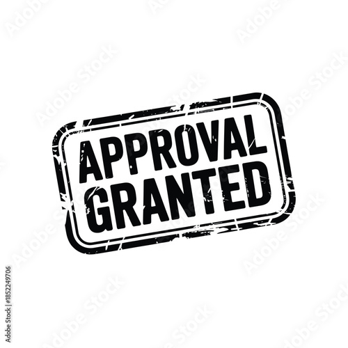 Approval Granted Stamp on White Background