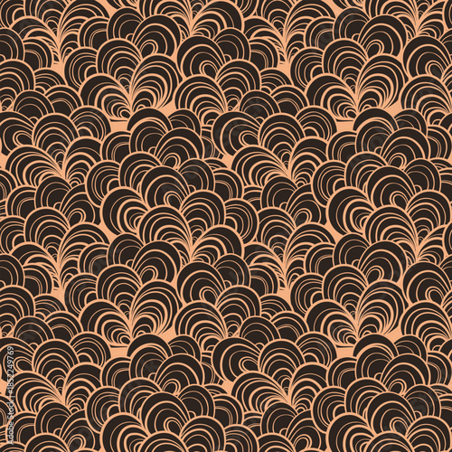 Seamless floral pattern based on traditional folk art ornaments. Colorful flowers on color background. Scandinavian style. Sweden nordic style. Vector illustration. Simple minimalistic pattern.