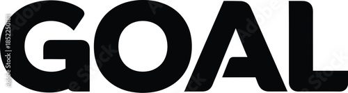 Bold black lettering spelling goal a striking graphic on transparent background silhouette