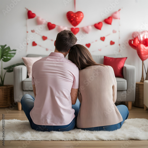 Couple celebrating valentine's day isolated on white background