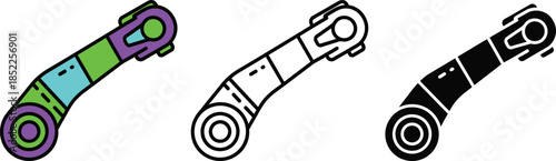 Colorful and black and white skateboard with wheels and trucks