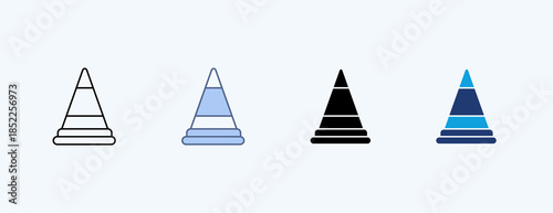 Traffic Cone Multiple Icon Illustration Vector