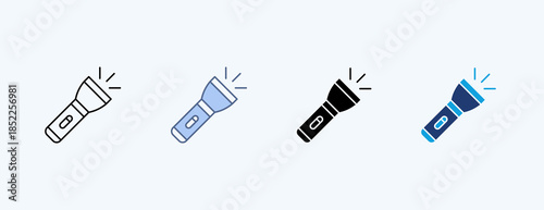 Flashlight Multiple Icon Illustration Vector