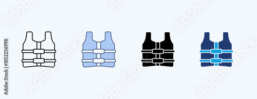Life Jacket Multiple Icon Illustration Vector