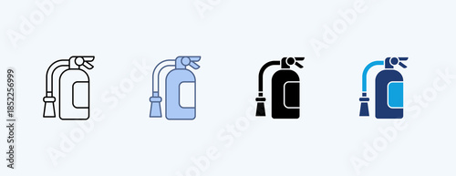 Fire Extinguisher Multiple Icon Illustration Vector
