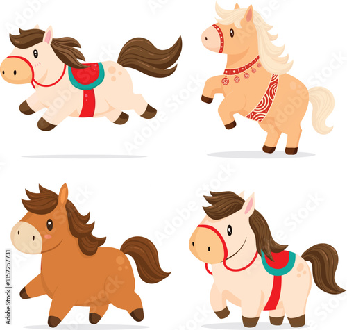 Cute Cartoon Horses Collection