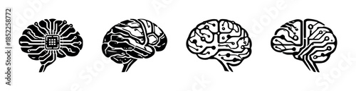 Human brain vector illustration, brain flat style design