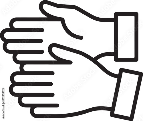 Hand washing icon illustration with water droplets in minimalistic style, vector design
