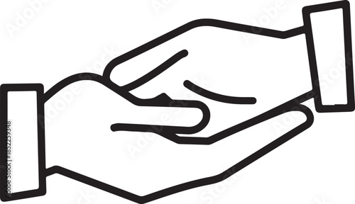 Friendship and love thin line icons set. Care, support, charity editable stroke icon. Vector
