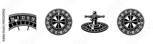 Roulette wheel vector illustration, casino, gambling, flat vector design style